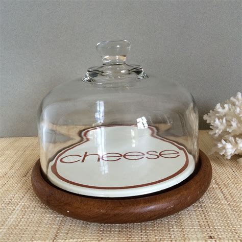 Vintage Covered Cheese Dish Cheese Plate Teak Cheese Tray Cheese