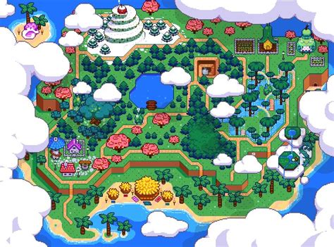 Pixel Art Moonshell Island Video Game Design World Map Pixelart