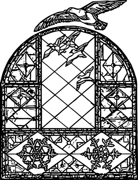 Printable Stained Glass Window Coloring Page Free Printable Templates