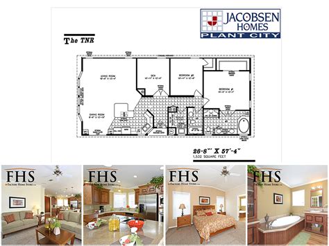 Tnr 5572b 076 Mobile Home Floor Plan Jacobsen Mobile Homes Plant City