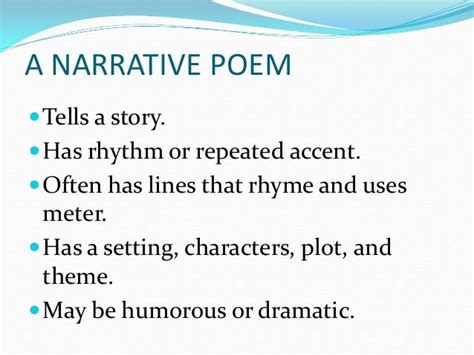 Narrative Poem