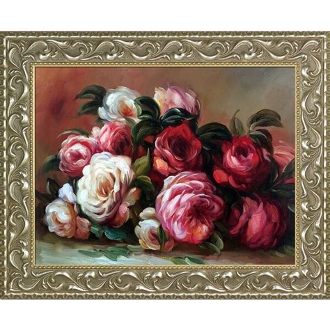 Pierre Auguste Renoir Discarded Roses Hand Painted Framed Canvas Art