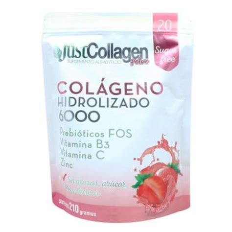 Suplemento Alimenticio Just Collagen Colágeno 6000 En Polvo 210 G Walmart