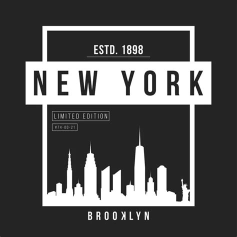 New York Brooklyn Modern Typography For T Shirt Print New York