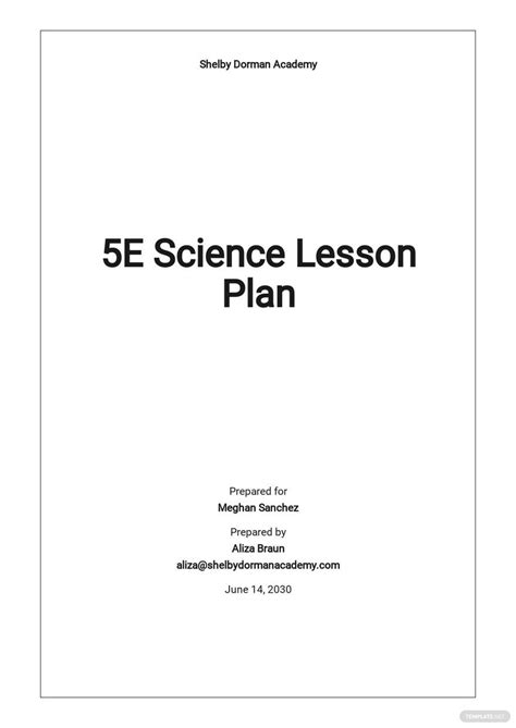 5e Lesson Plan Template