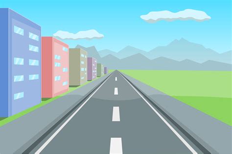 One Point Perspective Roads Clip Art Library