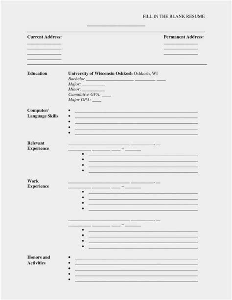 Free Blank Resume Templates For Microsoft Word Best Professional