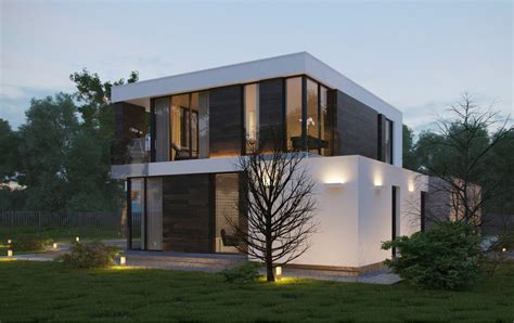 Small Two Story Modern House Exterior Design Canvas Ly
