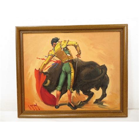 Vintage Spanish Matador Bullfighter Oil Paintings Set Of 6 Chairish