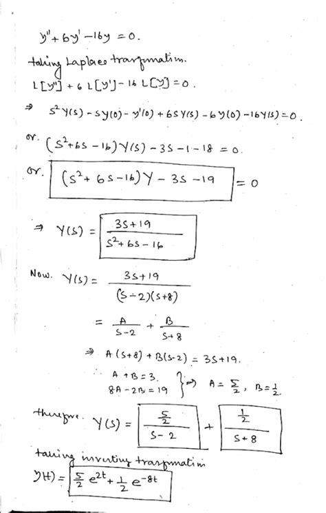 1 point use the laplace transform to solve the following initial value problem y 6y