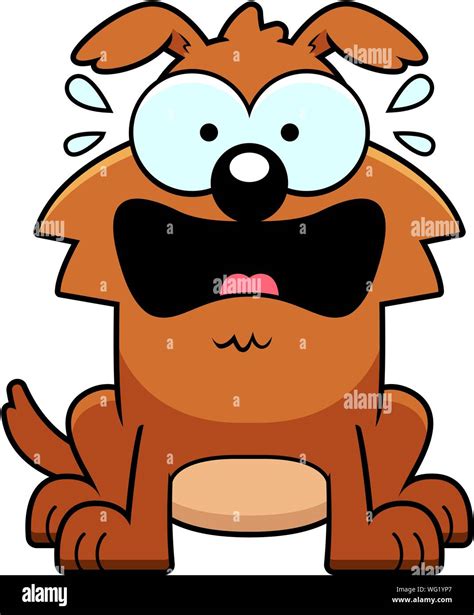 A Cartoon Illustration Of A Dog Looking Terrified Stock Vector Image