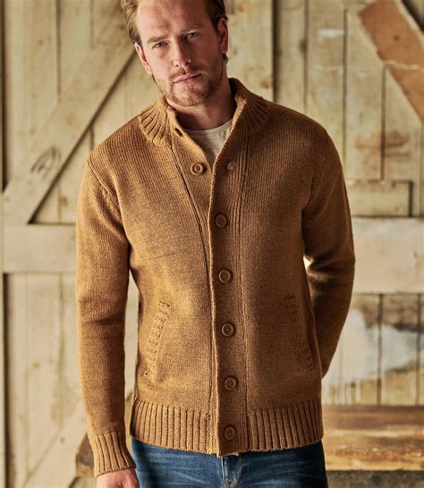 Tawny Mens Pure Wool Button Everyday Cardigan Woolovers Us