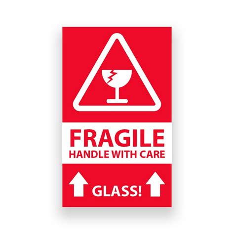 Fragile Glass Handle With Care Stickers And Shipping Labels