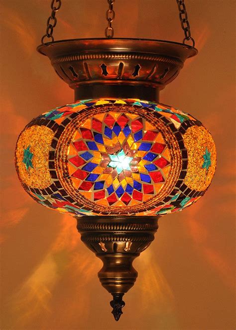 5 13cm Width Turkish Moroccan Hanging Glass Mosaic Lamp Lighting