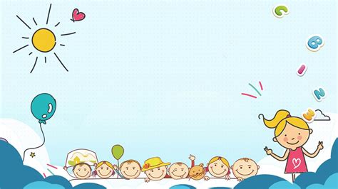 3 Cute Childrens Cartoon Ppt Backgrounds Childrens Theme Series Slide
