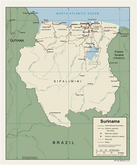 Large Detailed Political And Administrative Map Of Suriname Suriname