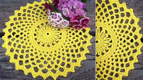 Crochet Yellow Little Doily Tutorial Easy For Beginners Youtube