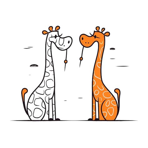 Premium Vector Cute Cartoon Giraffes Vector Illustration For Your Design