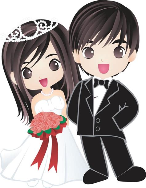 Wedding Couple Together Vector Cartoon Clipart 4717187 Vector Art At