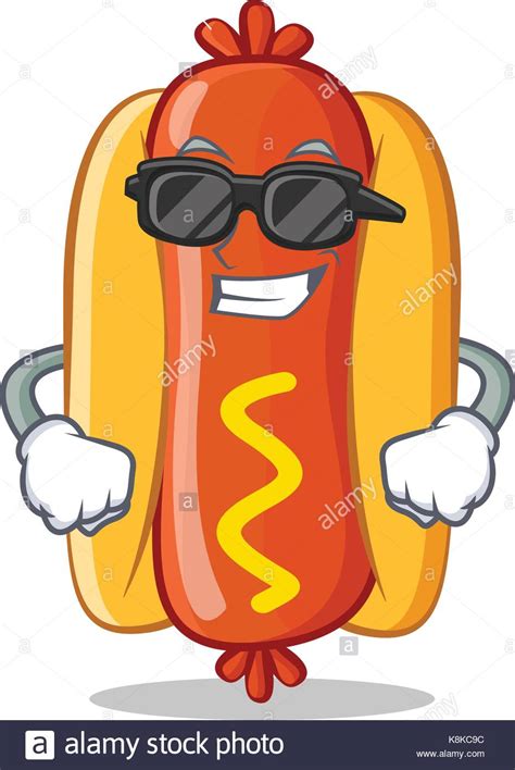 Super Cool Hot Dog Cartoon Character Stock Vector Art