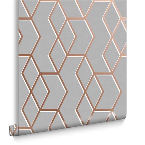 Archetype Grey And Rose Gold Wallpaper Graham And Brown Uk Rose Gold
