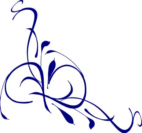 Floral Swirl Navy Clip Art At Clker Clip Art Library