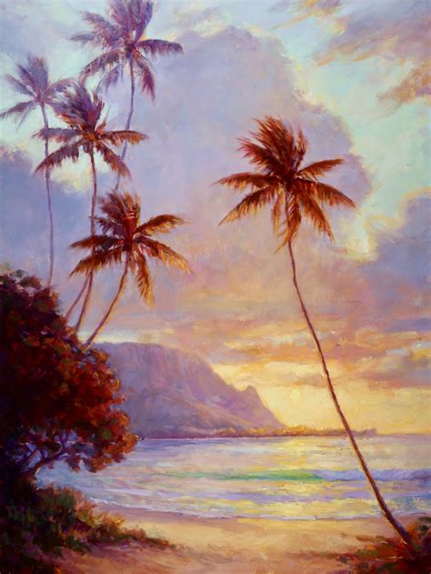 Tropical Sunset Hawai'i Art Oil Paintings | Hawaii painting, Hawaii art, Tropical painting