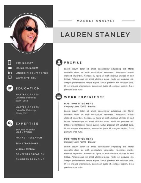 It also works for any other job that. modèle de CV moderne photo 2 en 1 pour MS Word .docx par ...
