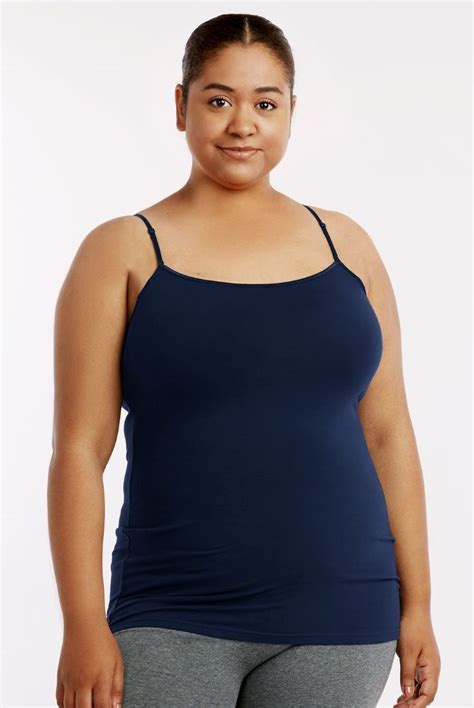 72 Units Of Mopas Ladies Cotton Camisole Plus Size In Navy Womens