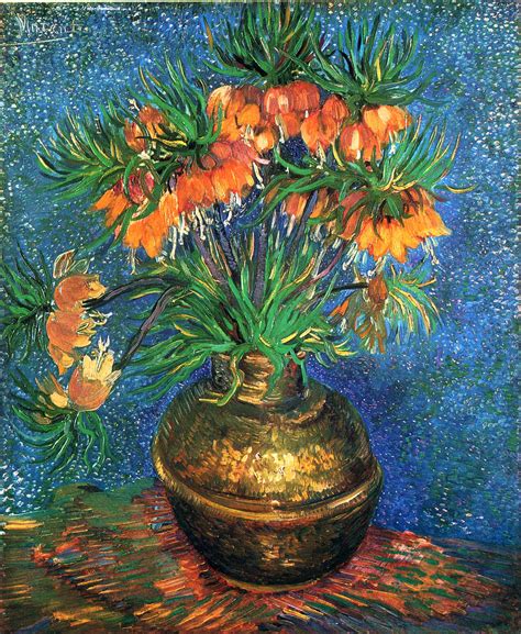 Vase with carnations and other flowers via vincent van gogh medium: O triunfo da cor - Zaida Campbell