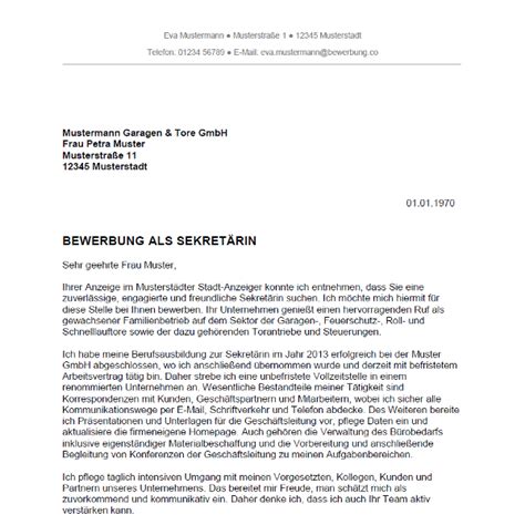 Für interne bewerbungen gilt der gleiche grundsatz wie für externe bewerbungen: Bewerbung als Sekretärin / Sekretär - Bewerbung.co