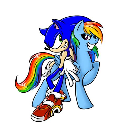 Rainbow Dash And Sonic Sonic The Hedgehog Drawn By Fiarel Bronibooru