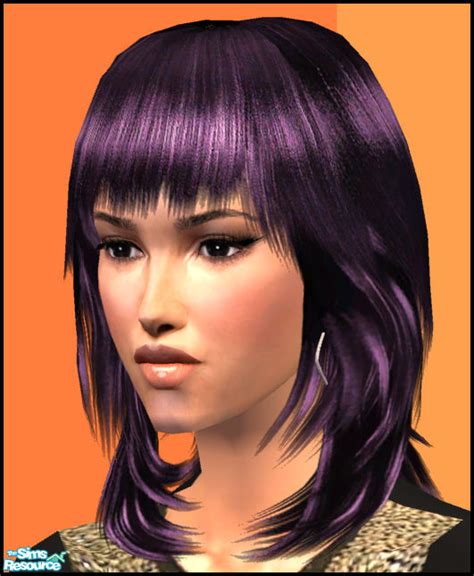 The Sims Resource Recolors Raonjena Hair 15 Dark Purple
