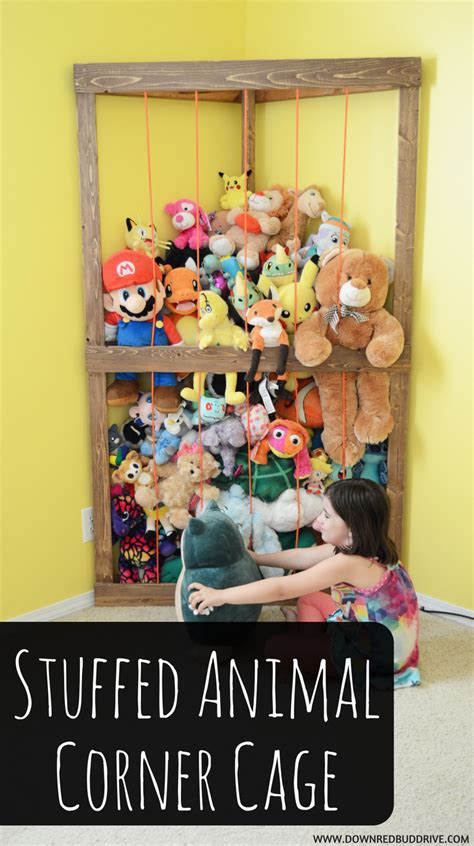 Diy stuffed animal storage zoo. Stuffed Animal Corner Cage | Diy toy storage, Stuffed ...