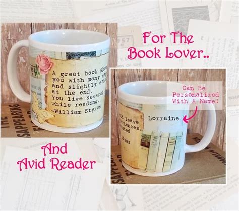 personalized vintage inspired book lover s coffee mug cup with images book lovers ts