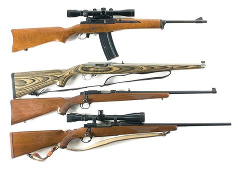 Four Ruger Long Guns A Ruger Mini 14 Ranch Semi Automatic Rifle With