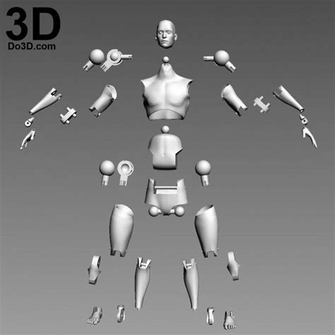 3d Printable Model Articulated Action Figure With Joints Articulation Print File Stl By Do3d Com