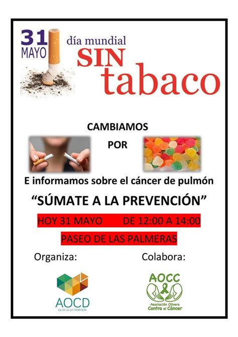 Para un 31 de mayo libre de tabaco. DÍA MUNDIAL SIN TABACO - Oliva de la Frontera