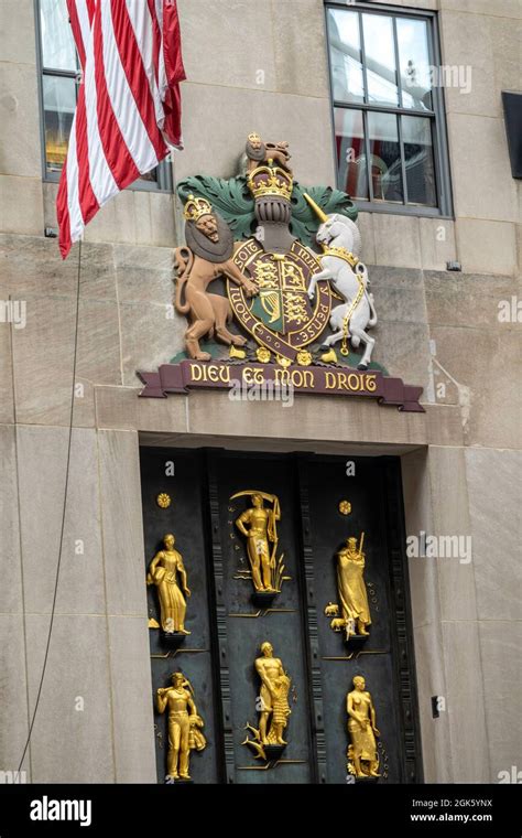 Rockefeller Center British Empire Building 620 Fifth Avenue Nyc Stock