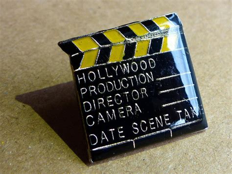Vintage Hollywood Film Clapper Board Enamel Lapel Pin Film Lovers