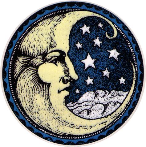 Crescent Window Decal Circular Vintage Moon Illustration 800x803