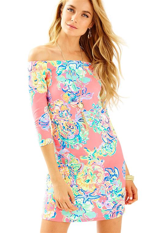 Lilly Pulitzer Laurana Off The Shoulder Dress In Coral Reef Island