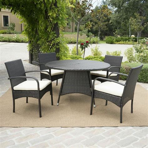You may see a few pictures in colors other than white. 5pcs Outdoor Patio Furniture Multi-Brown Wicker Round ...