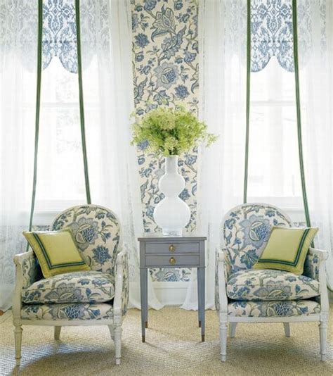 Design Interior French Country Grey Retro Floral White