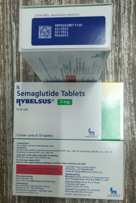 Rybelsus 3mg Semaglutide Tablets At Rs 4200pack Anti Diabetic