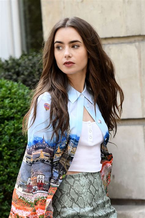 Lily Collins On The Set Of Emily In Paris In Paris 08132019 Hawtcelebs