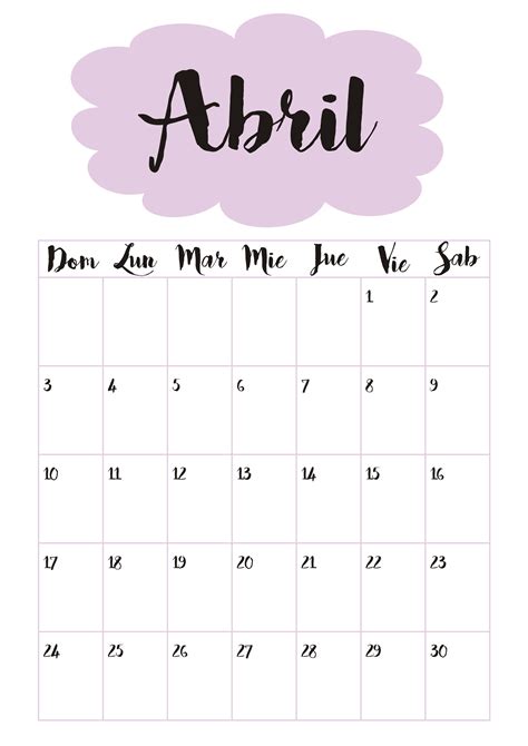 Calendario 4 Abril ☼ Yearly Planner Planner Paper Journal Planner