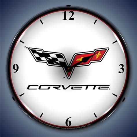 Corvette Wall Clocks Corvette Led Lighted Garage Wall Clock