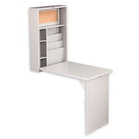 Southern Enterprises Fold Out Wall Mount Convertible Desk In Grey Bed