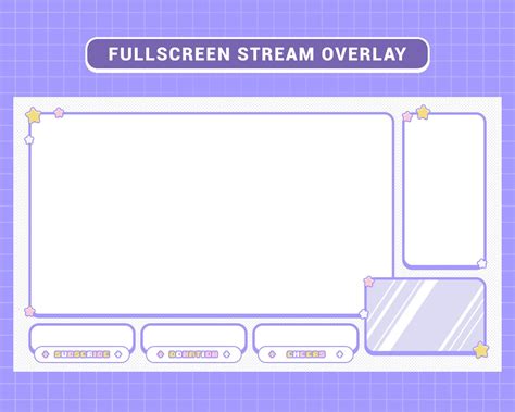 Cute Starry Pastel Purple Full Screen Twitch Stream Overlay Etsy Uk